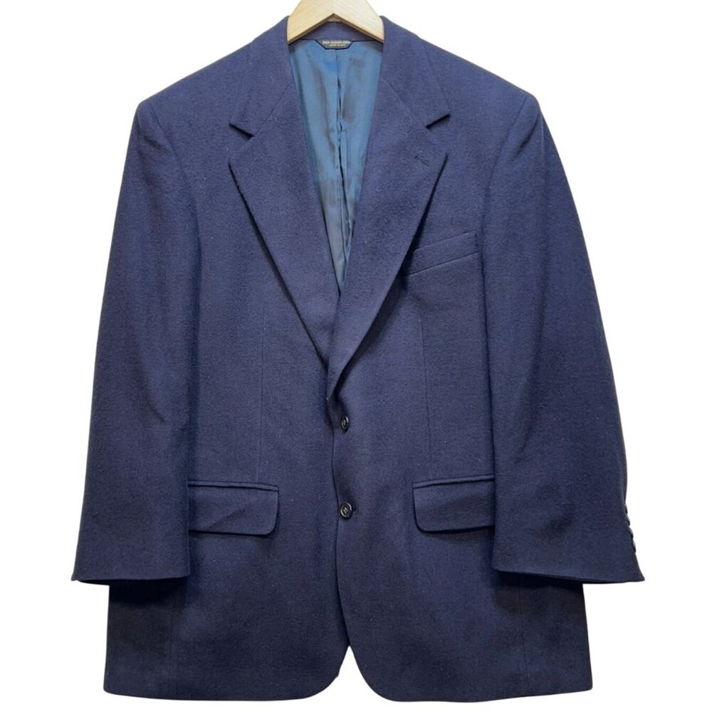 Bill Blass Men's Notch Collar 2-Button Blazer Sports Coat 40R Blue Long Sleeve